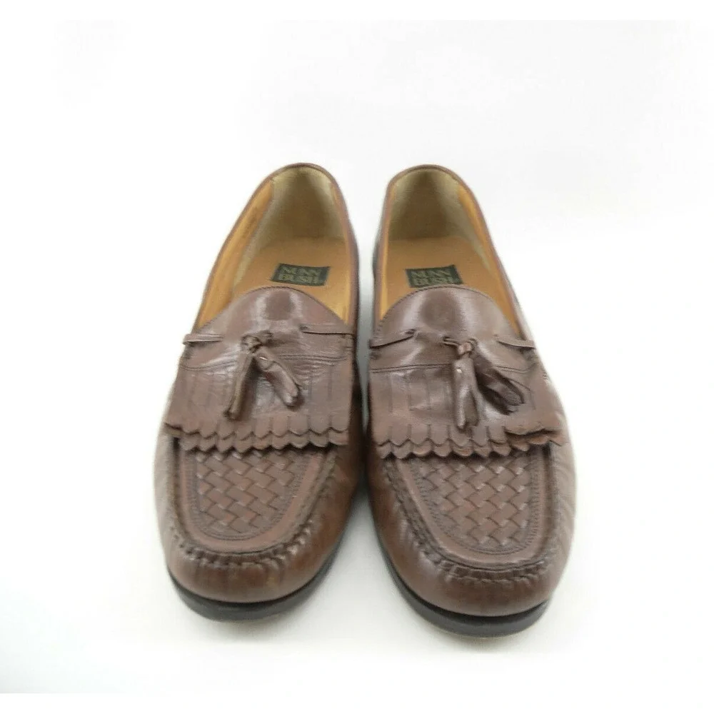Nunn Bush Brown Weave Tassel Loafers Leather Slip On‎ Mens Shoes Size 10 M